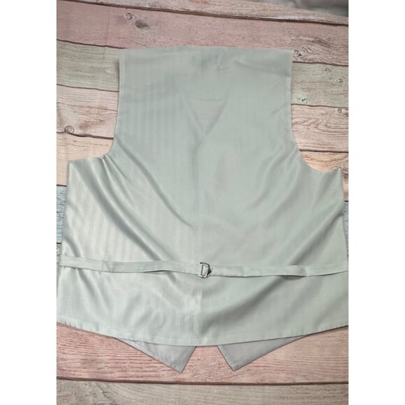 Ferrecci Mens L Pink Gray Swirl Vest Set Bow Tie Long Tie Formal Wedding New - Picture 6 of 7